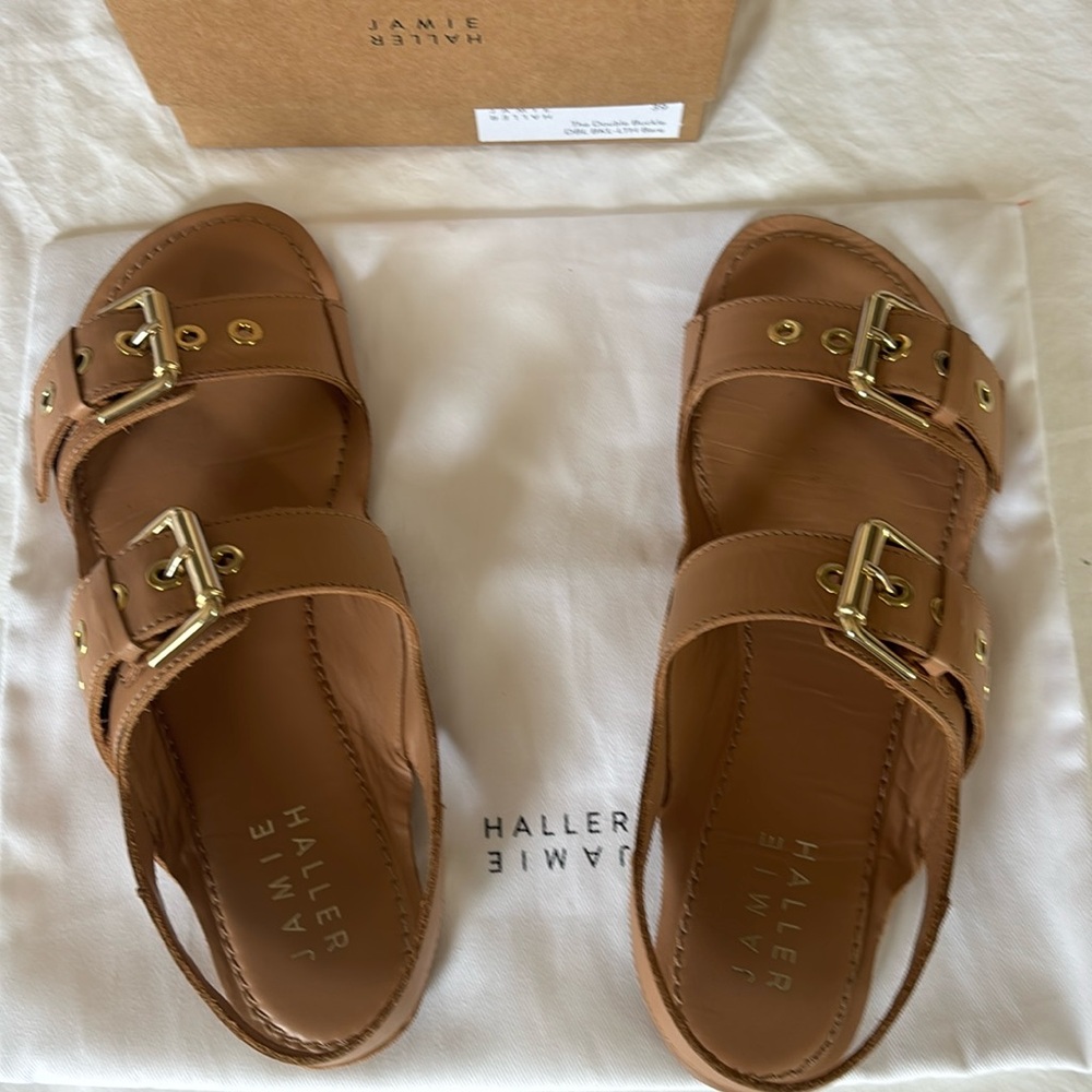 Jamie Haller Double Buckle Sandals leather 
Color - Bare Women’s EU size 39